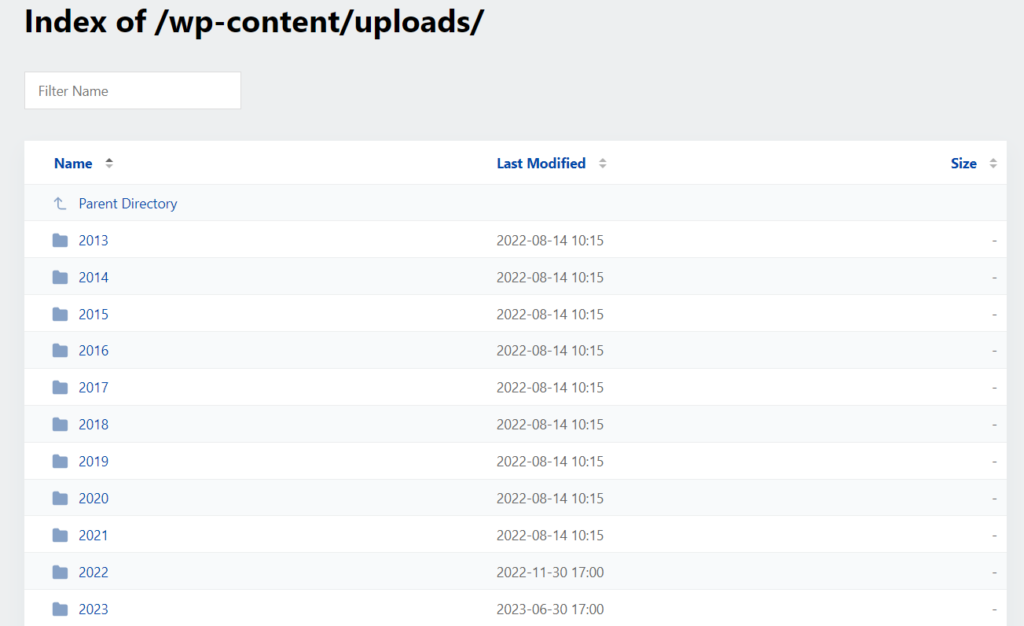 folder wp-content/uploads dapat diakses public